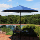 Sunnydaze 9' Aluminum Spun-Poly Market Umbrella with Tilt and Crank - Navy Blue