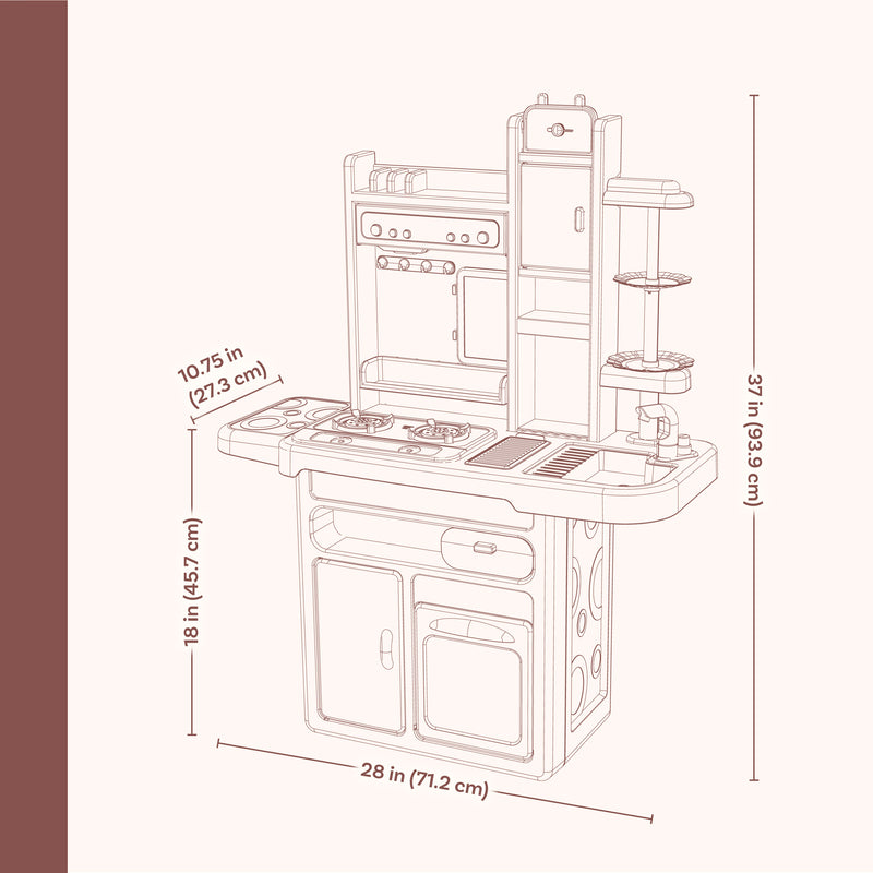 Sunnydaze Mini Meals Kitchen Playset with Sounds, Lights, and Effects