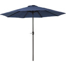 Sunnydaze 9' Aluminum Spun-Poly Market Umbrella with Tilt and Crank - Navy Blue