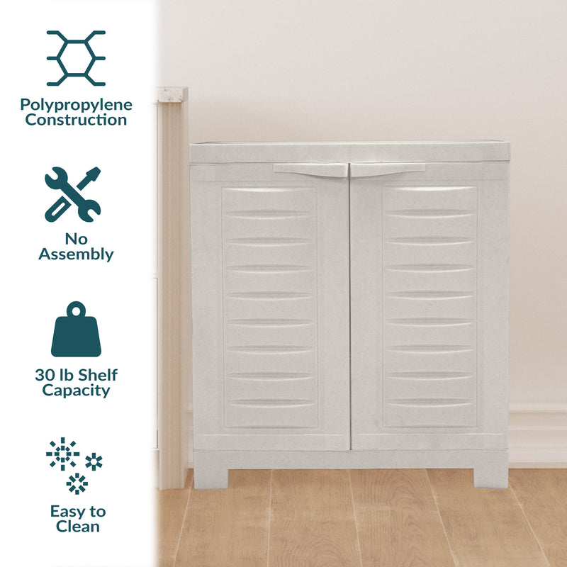 Sunnydaze Plastic Garage Storage Cabinet with Adjustable Shelf