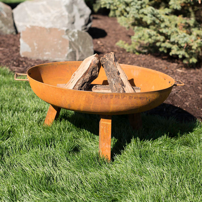 Sunnydaze Rustic Cast Iron Fire Pit Bowl with Stand