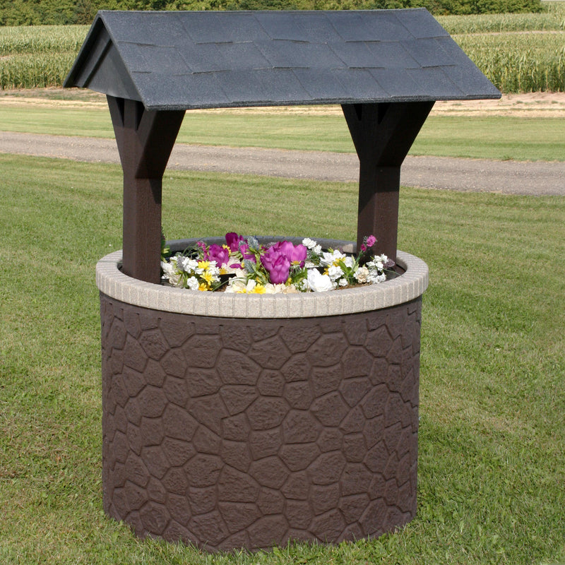 TankTop Covers Wishing Well Planter Septic Cover with Base and Roof