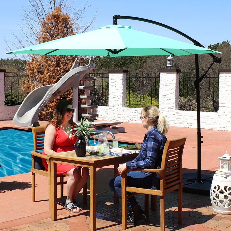 Sunnydaze 9.5' Offset Outdoor Patio Umbrella with Crank