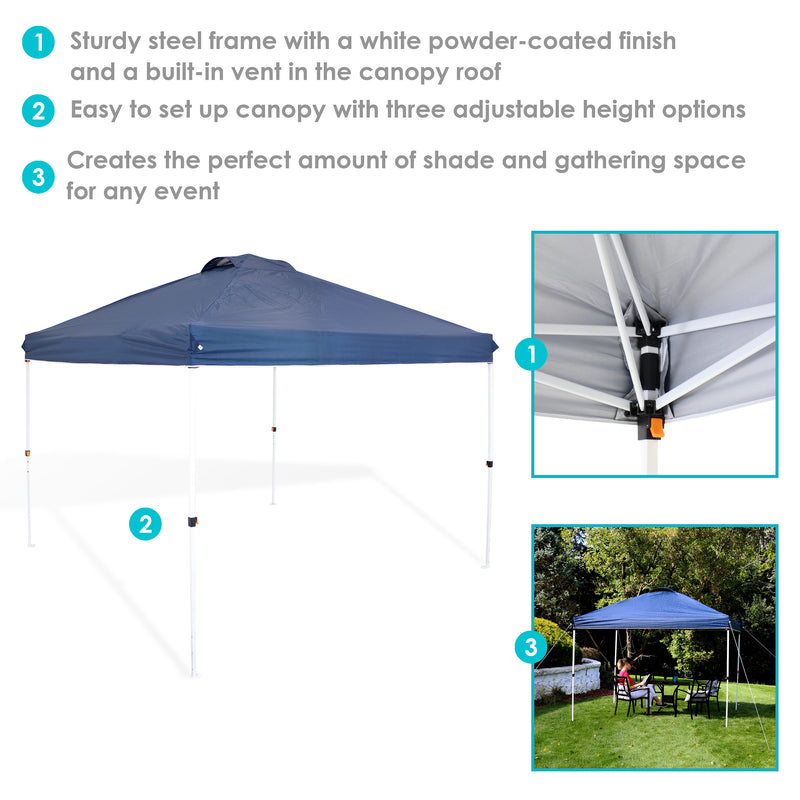 Three bullet points highlighting the main features of the pop up canopy.