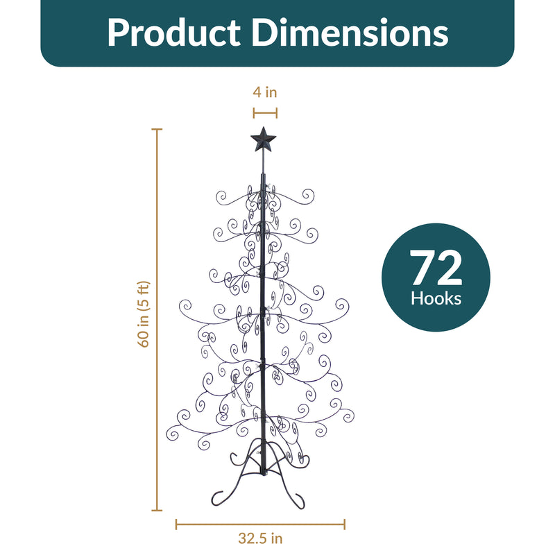 Sunnydaze Noelle Metal Christmas Tree Ornament Display - 60" H