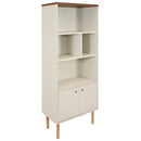 Sunnydaze 5-Shelf Modern Bookshelf with Storage Cabinet - Latte