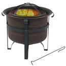 Sunnydaze Cauldron-Style Outdoor Smokeless Fire Pit with Screen - 23"