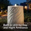 Sunnydaze Textured Spiral Bubble Outdoor Fountain with LED Light