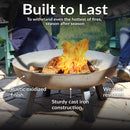 Sunnydaze Rustic Cast Iron Fire Pit Bowl with Stand