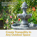 Sunnydaze Pineapple 2-Tier Solar Powered Fountain  with Battery Backup Fountain - 33"