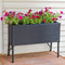 Sunnydaze 3-Section Wicker Raised Planter Box - Black