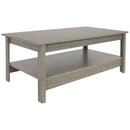 Sunnydaze Classic Coffee Table with Lower Shelf - Thunder Gray - 16" H