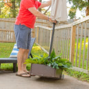 Sunnydaze Patio Umbrella Stand Planter with Wheels