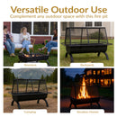 Sunnydaze 36" Northland Outdoor Fire Pit with Grill and Spark Screen