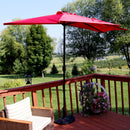 Sunnydaze 9' Solar Outdoor Half Patio Umbrella with LED Lights