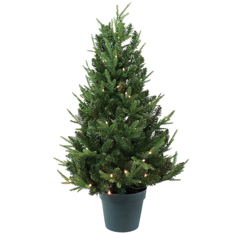 Sunnydaze Holiday Glow Pre-Lit Artificial Christmas Tree - 3'