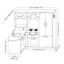 Sunnydaze Cozy Corner Wooden Play Kitchen Set with Accessories