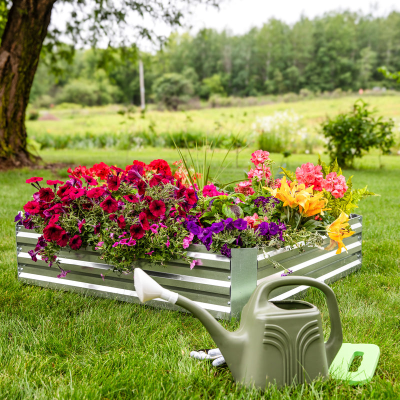 Sunnydaze Galvanized Steel Raised Garden Bed