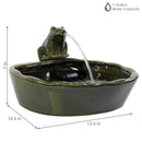 Sunnydaze Ceramic Frog Solar Fountain with Solar Pump and Panel - 7"