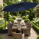 Sunnydaze 10 ft Offset Patio Umbrella with Base and Sandbag Weight