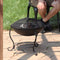 Sunnydaze Elegant Steel Fire Pit with Spark Screen - 18"