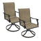 Sunnydaze High Back Swivel Patio Dining Chairs - Brown - Set of 2