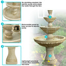 Sunnydaze Classic Designer 3-Tier Outdoor Water Fountain - 55" H