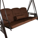 Sunnydaze 3-Person Patio Swing with Adjustable Canopy and Cushions