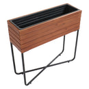 Sunnydaze Slatted Acacia Wood Raised Garden Bed with Legs with Oil-Stained Finish