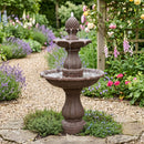 Sunnydaze 2-Tier Curved Plinth Outdoor Water Fountain - 38"