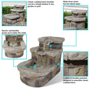 Sunnydaze 3-Tier Brick Steps Outdoor Fountain - 21"