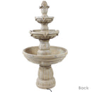 Sunnydaze 3-Tier Outdoor Water Fountain with Pump - 48" H