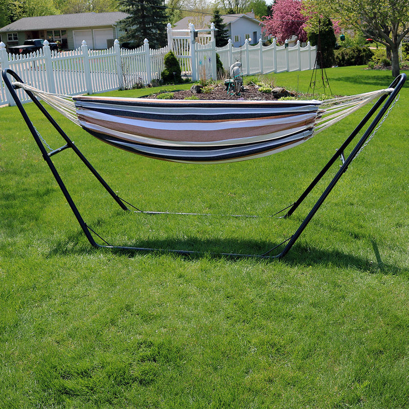 Sunnydaze Brazilian 2-Person Hammock with Universal Multi-Use Stand