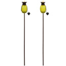 Sunnydaze Tropical Pineapple 3-in-1 Glass Outdoor Torches - Set of 2