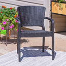 Sunnydaze Segonia All-Weather Plastic Stackable Dining Armchair - Black