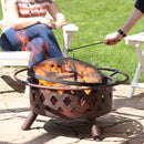 Sunnydaze Bronze Crossweave Wood-Burning Fire Pit with Spark Screen, Grate, and Poker