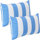 Sunnydaze 2 Outdoor Lumbar Throw Pillow Covers - 20-Inch - Beach-Bound Stripe