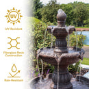 Sunnydaze Mediterranean 4-Tier Outdoor Water Fountain with Electric Pump