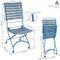 Sunnydaze Cafe Couleur Folding Chestnut Wooden Folding Bistro Chair - Blue