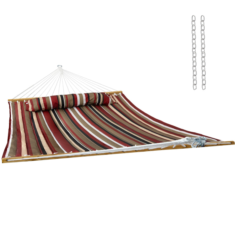 Sunnydaze 2-Person Extra Large Quilted Outdoor Hammock - 77.5" Bed