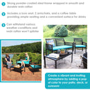 Sunnydaze Coachford 4-Piece Resin Rattan Outdoor Patio Furniture Set