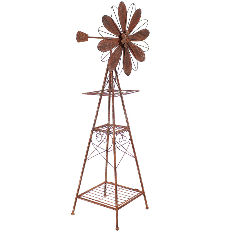 Sunnydaze Rustic Windmill Metal Outdoor Garden Statue - 51" H