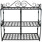 Sunnydaze 3-Tier Metal Iron Plant Stand with Decorative Scroll Design