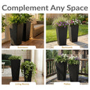 Sunnydaze Polyrattan Square Tall Wicker Planter