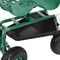 Sunnydaze Rolling Garden Cart with Swivel Seat, Handle, and Basket