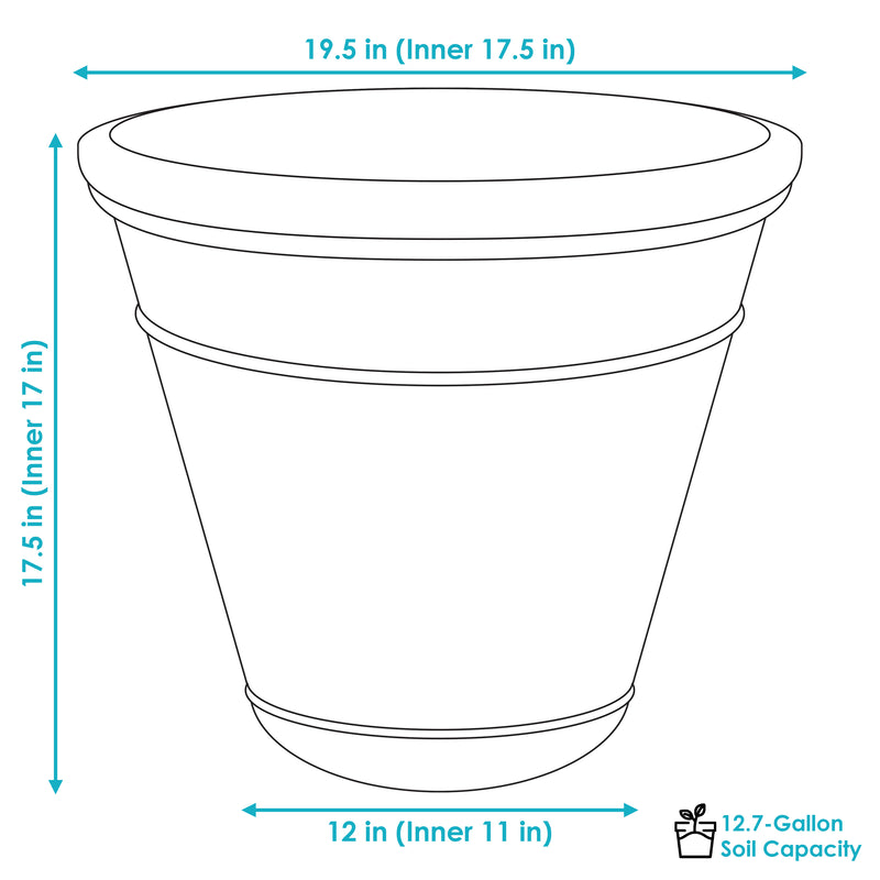 Sunnydaze Arabella Polyresin Outdoor Flower Pot Planter