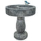 Sunnydaze Traditional Resin Bird Bath with Feeder Compartment - 27"