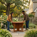 Sunnydaze Malaysian Hardwood Folding Gateleg Patio Round Dining Table