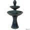 Sunnydaze Double Tier Outdoor Ceramic Fountain with LED Lights - 38"