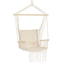 Sunnydaze Outdoor Polycotton Hammock Chair with Armrests - Natural